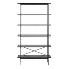 Angus Bookcase With 5 Shelves In Black - Price Crash Furniture