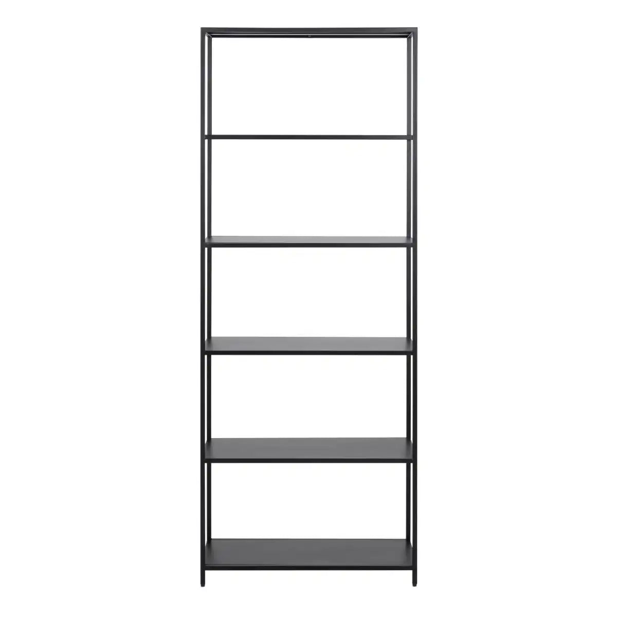 Newcastle Tall Bookcase With 5 Shelves In Matt Black - Price Crash Furniture