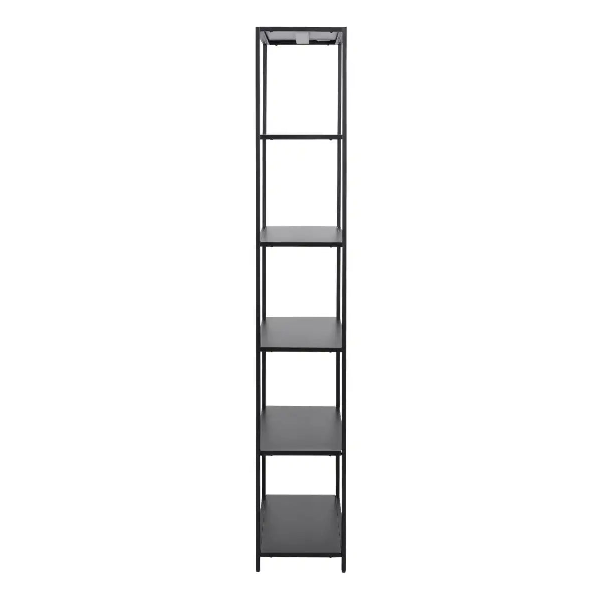 Newcastle Tall Bookcase With 5 Shelves In Matt Black - Price Crash Furniture