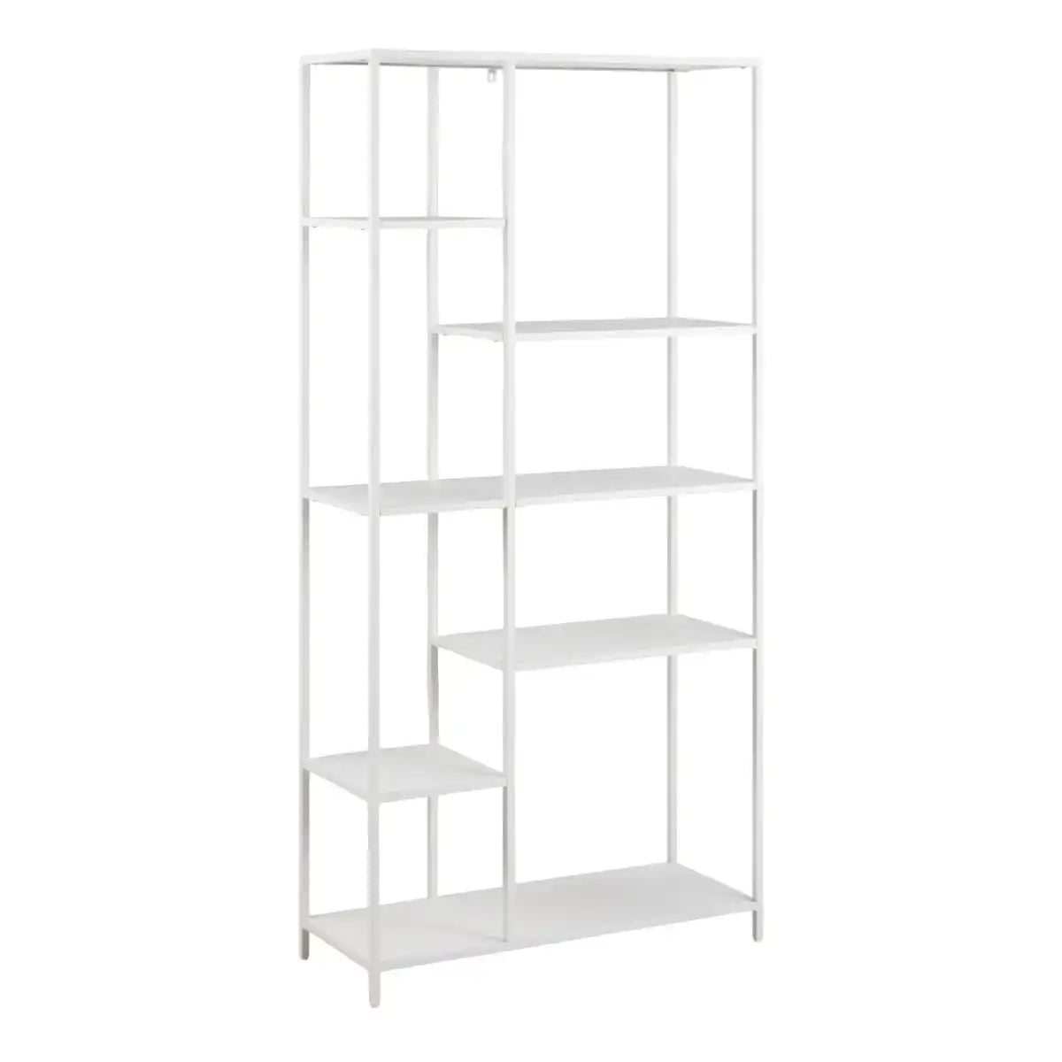Newcastle Asymmetrical Bookcase With 6 Shelves In White - Price Crash Furniture