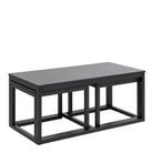 Cornus Square Coffee Table Set In Matt Black Set Of 3 - Price Crash Furniture