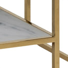 Alisma Open Shelf Coffee Table With White Marble Effect & Gold Legs - Price Crash Furniture