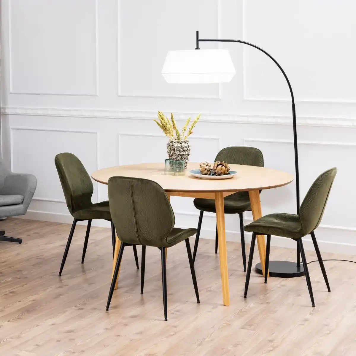 Femke Dining Chair In Olive Green Set Of 4 - Price Crash Furniture