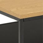 Gila Square Coffee Table With Open Shelf In Oak & Black - Price Crash Furniture