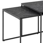 Infinity Square Coffee Table Set Matt Black Set Of 3 - Price Crash Furniture