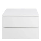 Avignon Floating Wall Mounted Bedside Table 2 Drawers White - Price Crash Furniture