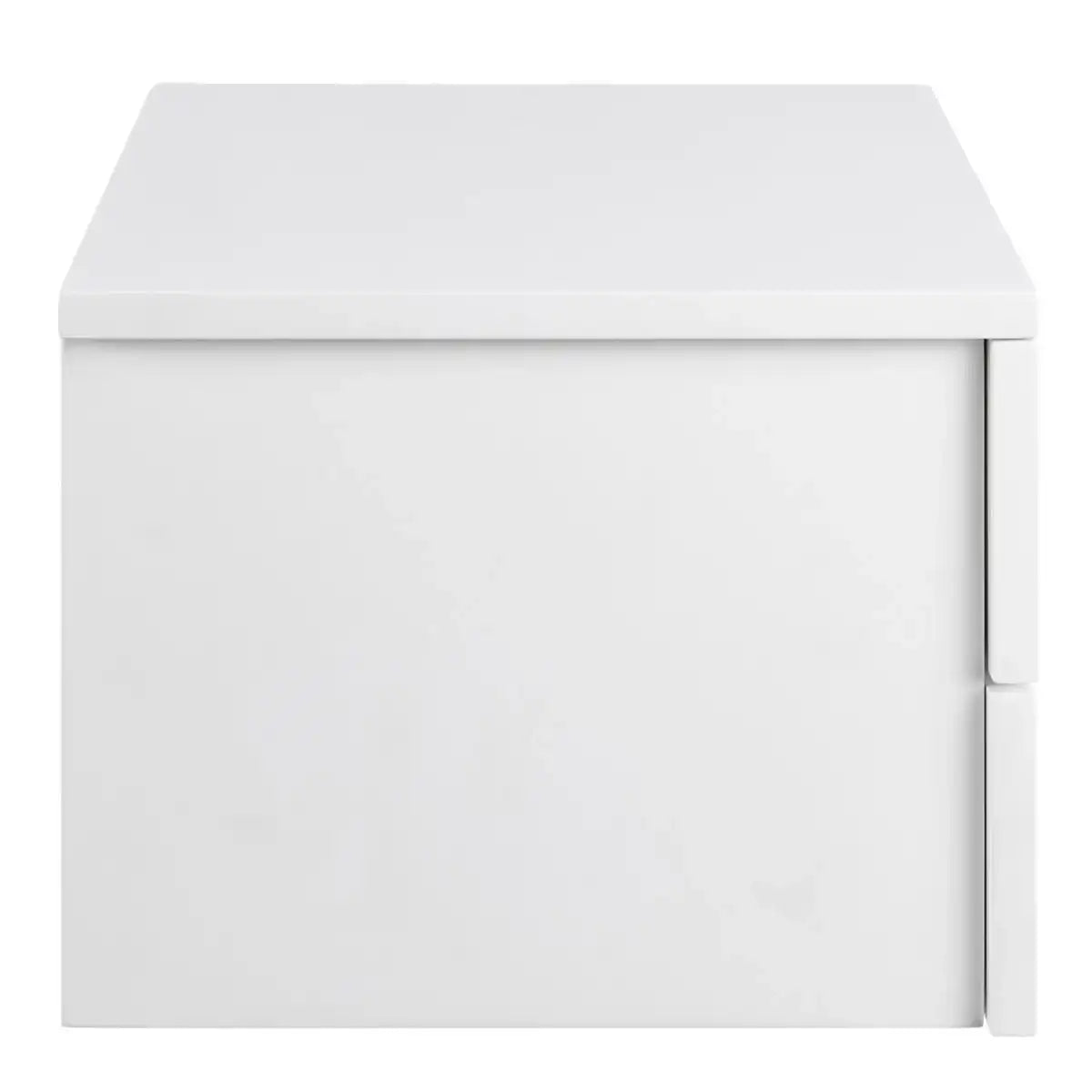 Avignon Floating Wall Mounted Bedside Table 2 Drawers White - Price Crash Furniture