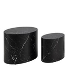 Mice Oval Coffee Table Set In Black Marble Finish - Price Crash Furniture