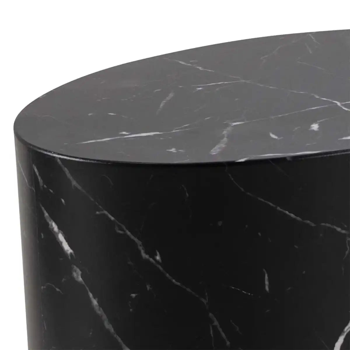Mice Oval Coffee Table Set In Black Marble Finish - Price Crash Furniture