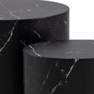 Mice Oval Coffee Table Set In Black Marble Finish - Price Crash Furniture