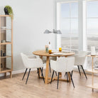 Malika 120cm Round Dining Table In Oak - Price Crash Furniture