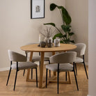 Malika 120cm Round Dining Table In Oak - Price Crash Furniture