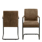 Adele Dining Chair In Light Brown Fabric Set Of 2 - Price Crash Furniture