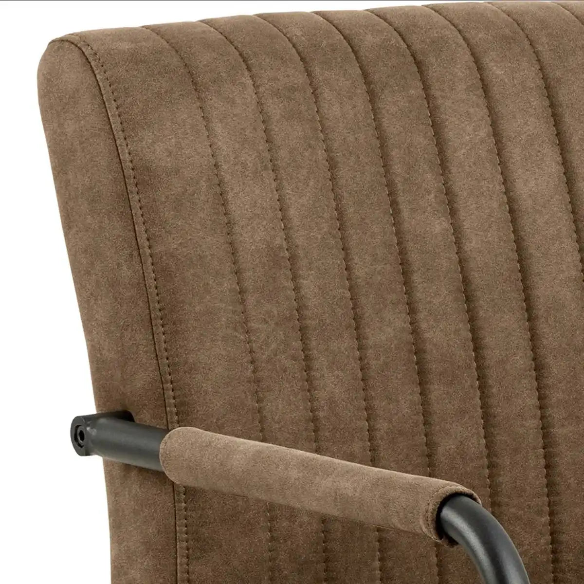 Adele Dining Chair In Light Brown Fabric Set Of 2 - Price Crash Furniture
