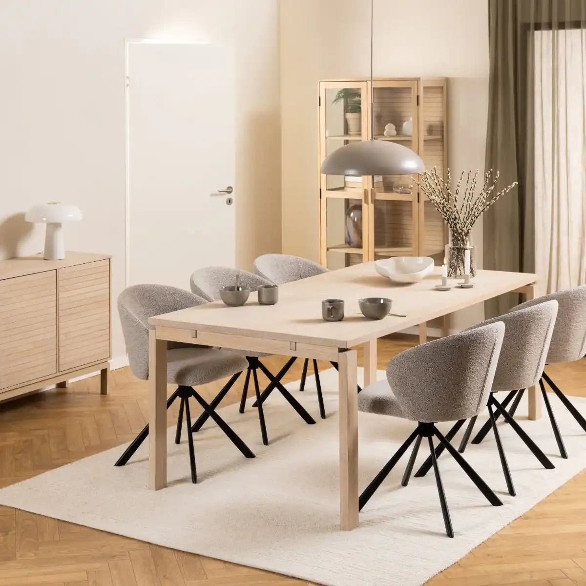 Linley Dining Table In White Oak - Price Crash Furniture