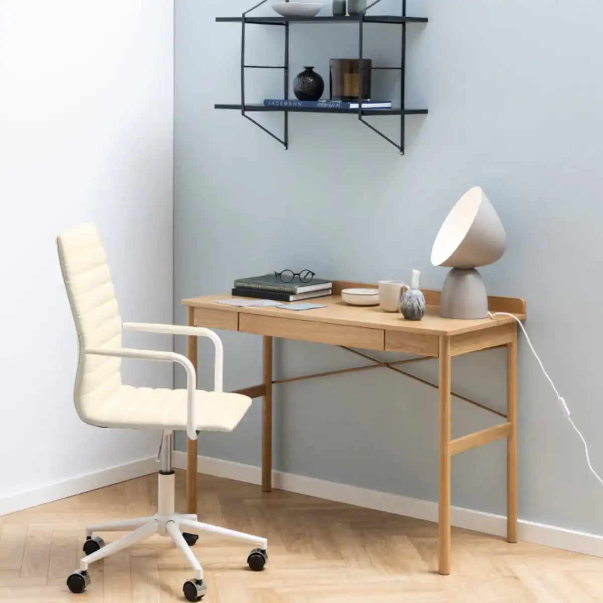 Paul Scandinavian Style Home Office Desk In Oak - Price Crash Furniture
