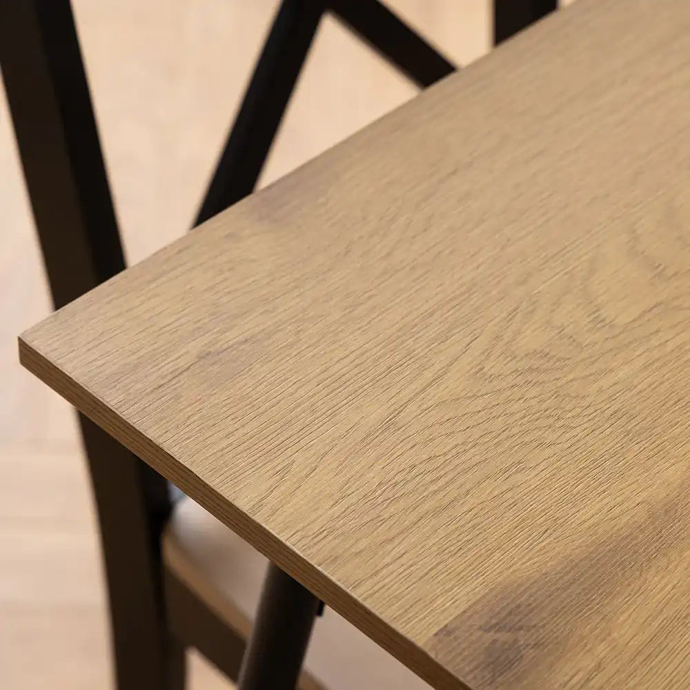 Peru 4 Seat Dining Table In Black And Oak - Price Crash Furniture