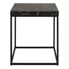 Barossa Square Coffee Table With Black Marble Effect & Black Steel - Price Crash Furniture