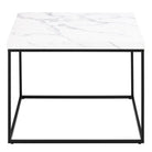 Barossa Large Square Coffee Table White Marble Effect & Black - Price Crash Furniture