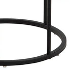 Polo Retro Round Bedside Table In White & Black - Price Crash Furniture