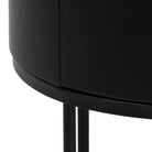 Polo Retro Round Bedside Table Cabinet In Black - Price Crash Furniture