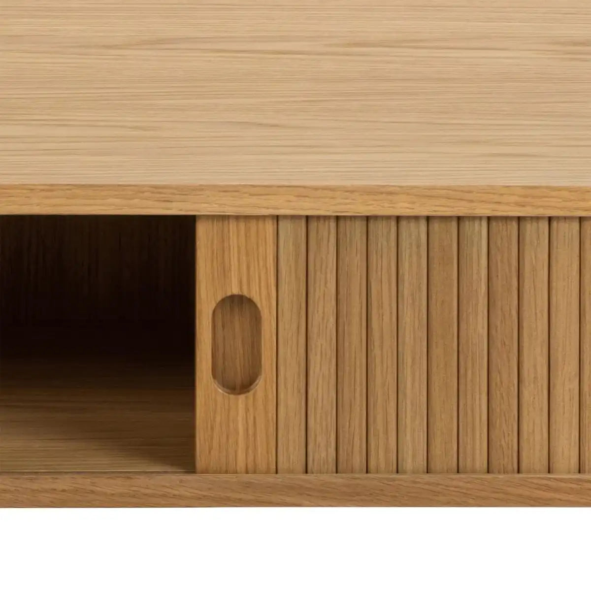 Langley Coffee Table Sliding Door In Oak - Price Crash Furniture