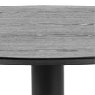 Ibiza Small Round Café Table - Black Ash Top & Black Base - Price Crash Furniture