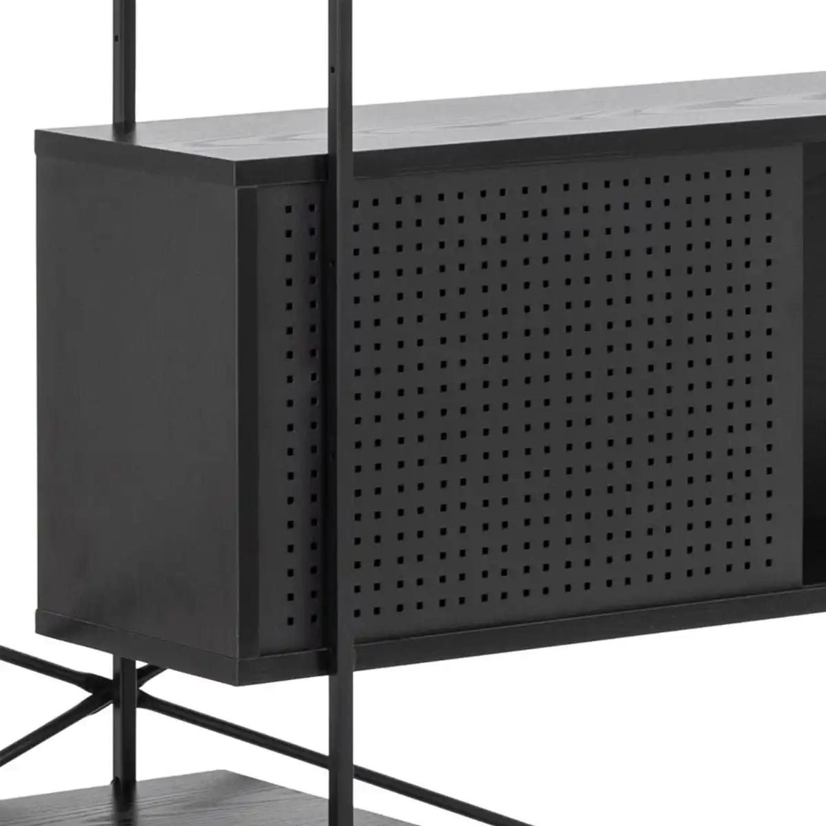 Angus Bookcase With 1 Sliding Door & 5 Shelves In Black - Price Crash Furniture