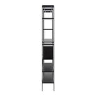 Angus Bookcase With 1 Sliding Door & 5 Shelves In Black - Price Crash Furniture