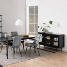 Angus 3 Door Glazed Sideboard Buffet Unit In Black - Price Crash Furniture