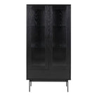 Angus 2 Door 1 Drawer Glazed Display Cabinet In Black Ash - Price Crash Furniture