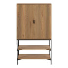 Jaipur Cabinet With 2 Doors In Black & Oak - Price Crash Furniture
