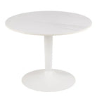Malta Ceramic Round Coffee Table In White 60x45cm - Price Crash Furniture