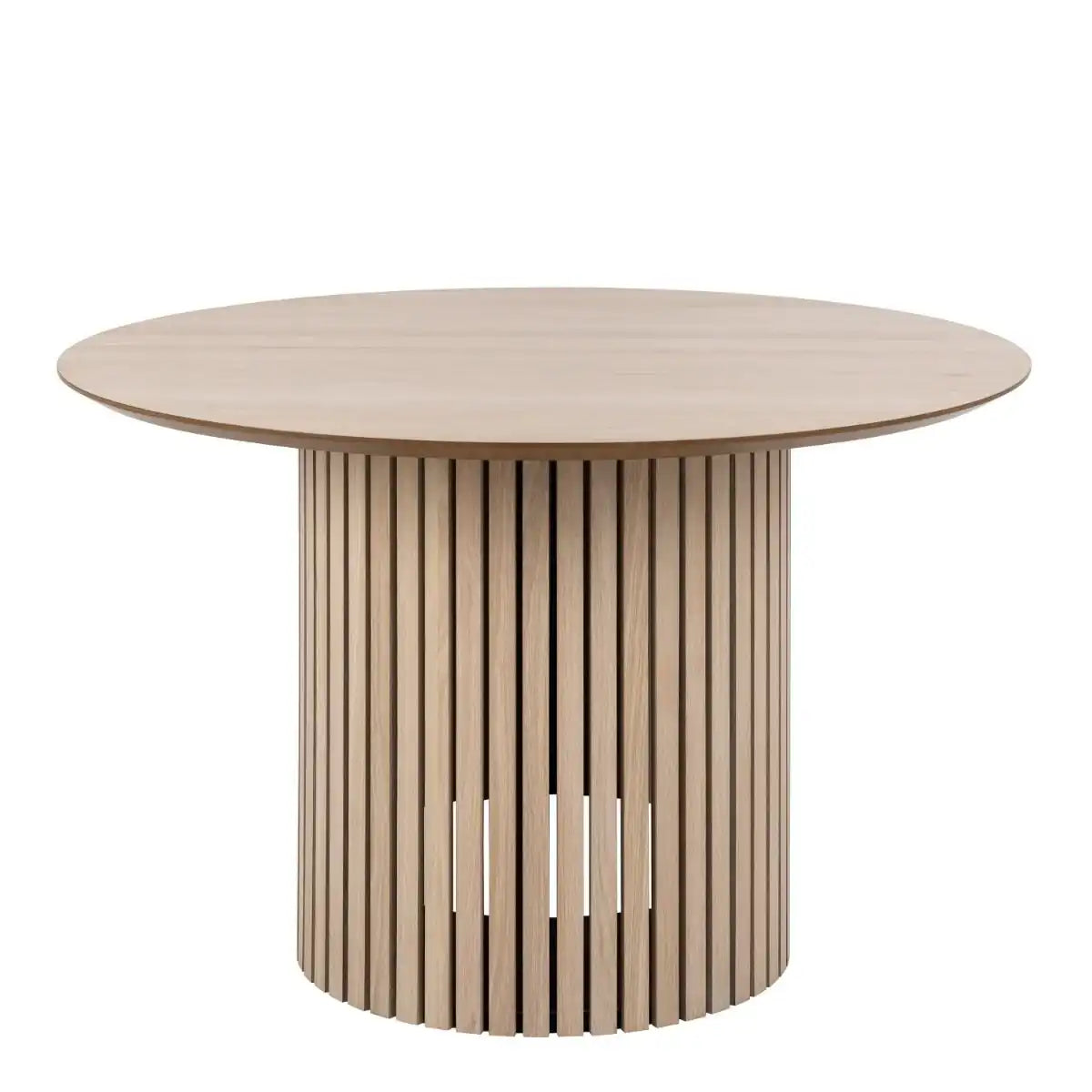 Linley Round Dining Table In White Oak - Price Crash Furniture
