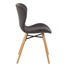 Batilda Dining Chairs With Grey Fabric And Oak Set Of 2 - Price Crash Furniture