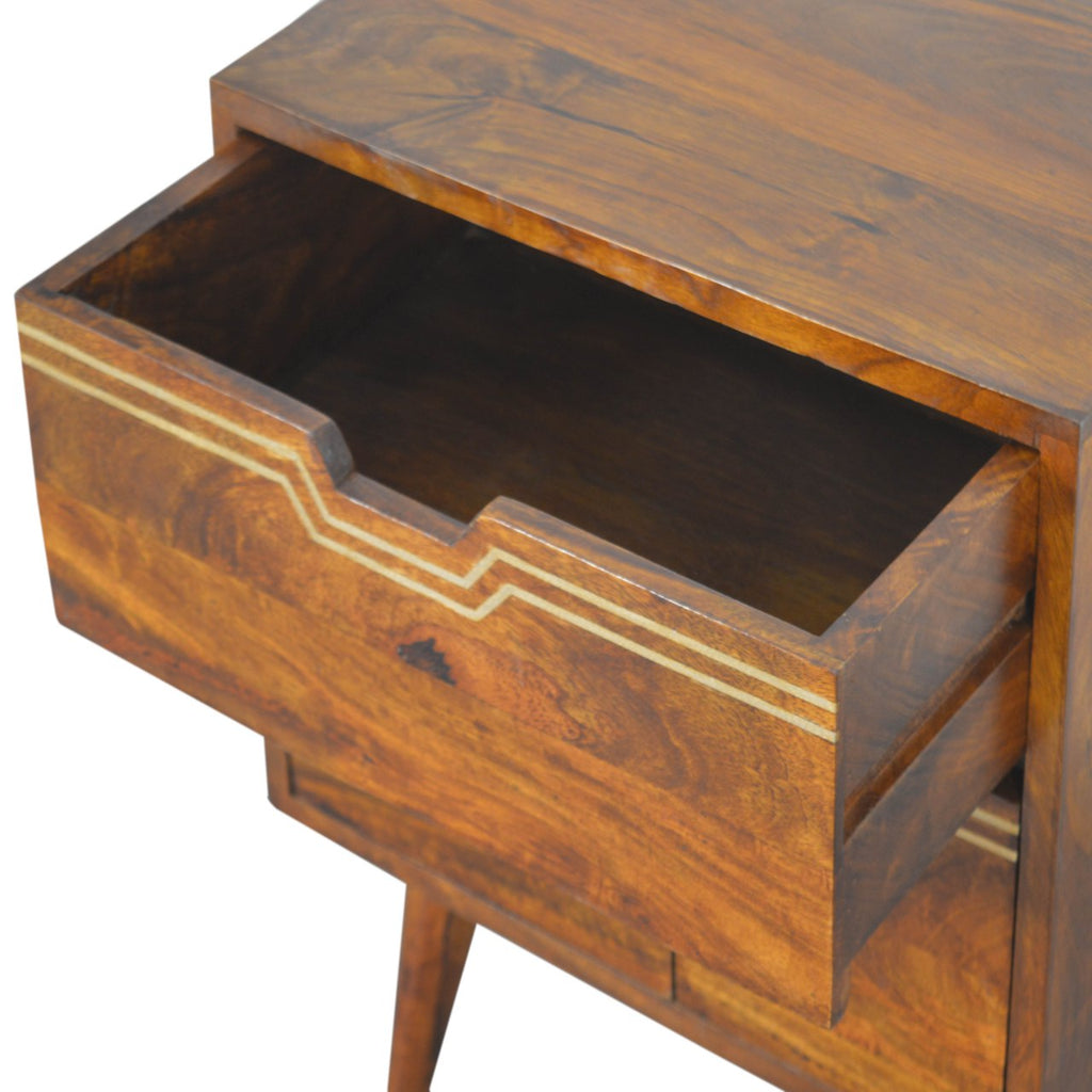Multi Drawer Chestnut Bedside with Removeable Drawers - Price Crash Furniture