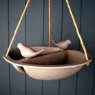 Earthy Straw Hanging Bird Bath And Feeder (27cm) - Price Crash Furniture