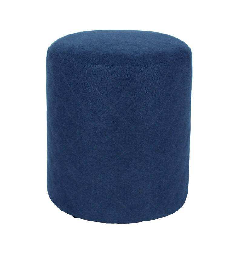 Aspen Blue Fabric Upholstered Round Tub Stool - Price Crash Furniture