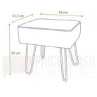 Aspen Rectangular Stool PU Grey with Black Metal Legs - Price Crash Furniture