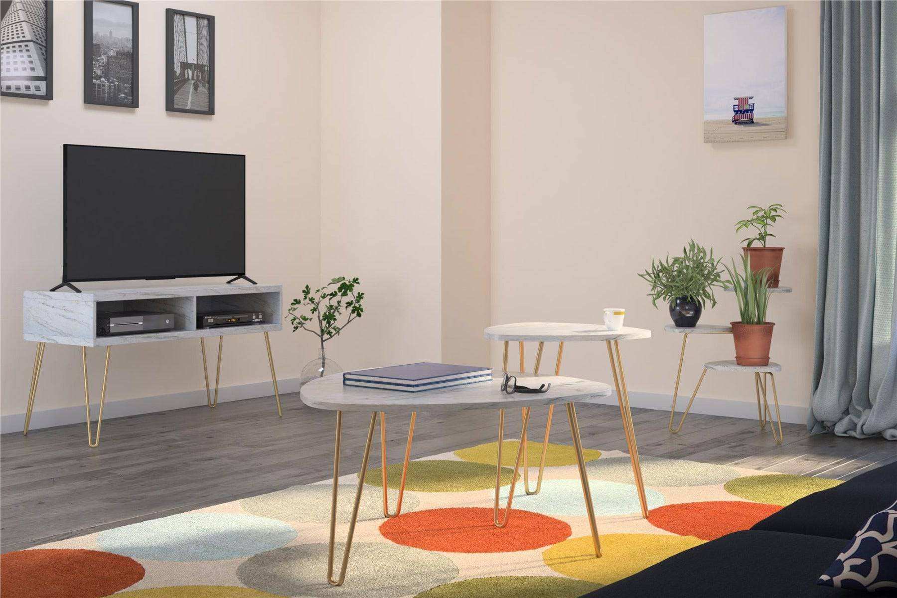 Athena Plant Stand in White by Dorel Novogratz - Price Crash Furniture