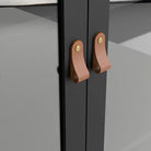 Barcelona Glazed Double Display China Cabinet Unit 2 Doors 3 Drawers Black - Price Crash Furniture