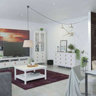 Barcelona Glazed Double Display China Cabinet Unit 2 Doors 3 Drawers White - Price Crash Furniture