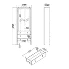 Barcelona Glazed Double Display China Cabinet Unit 2 Doors 3 Drawers White - Price Crash Furniture