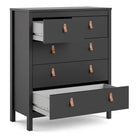 Barcelona Shaker Style (3+2) 5 Drawer Chest of Drawers in Matt Black - Price Crash Furniture