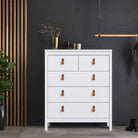 Barcelona Shaker Style (3+2) 5 Drawer Chest of Drawers in White - Price Crash Furniture
