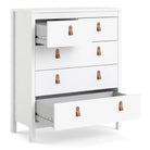 Barcelona Shaker Style (3+2) 5 Drawer Chest of Drawers in White - Price Crash Furniture