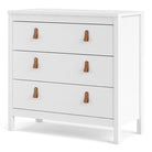 Barcelona Shaker Style 3 Drawer Chest of Drawers in White - Price Crash Furniture