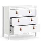 Barcelona Shaker Style 3 Drawer Chest of Drawers in White - Price Crash Furniture