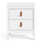 Barcelona Shaker Style Bedside Table Cabinet 2 Drawers in White - Price Crash Furniture