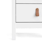 Barcelona Shaker Style Bedside Table Cabinet 2 Drawers in White - Price Crash Furniture